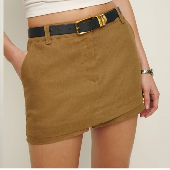 Reformation Parker Linen Skort Size 6 - Picture 2 of 9